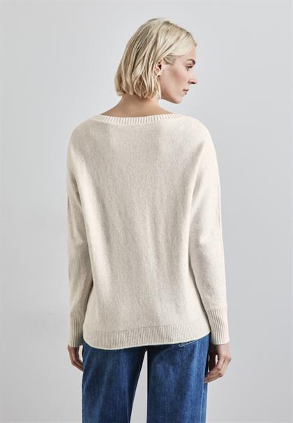 Dolman Pullover cream white melange
