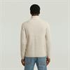 Double collar half zip knit whitebait
