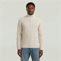 Double collar half zip knit whitebait