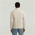 Double collar half zip knit whitebait