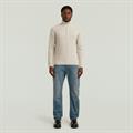 Double collar half zip knit whitebait