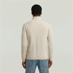 Double collar half zip knit whitebait