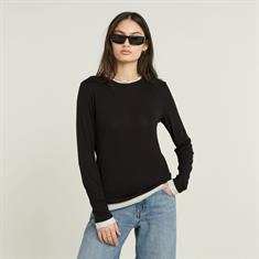 Double layer r t l\s wmn dk black