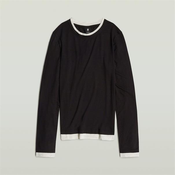 Double layer r t l\s wmn dk black