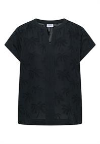 Dropped Shoulder Bluse mit Embroidery palm breeze green