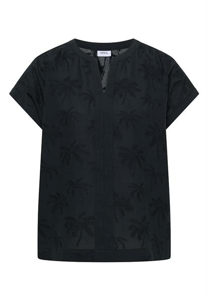 Dropped Shoulder Bluse mit Embroidery palm breeze green