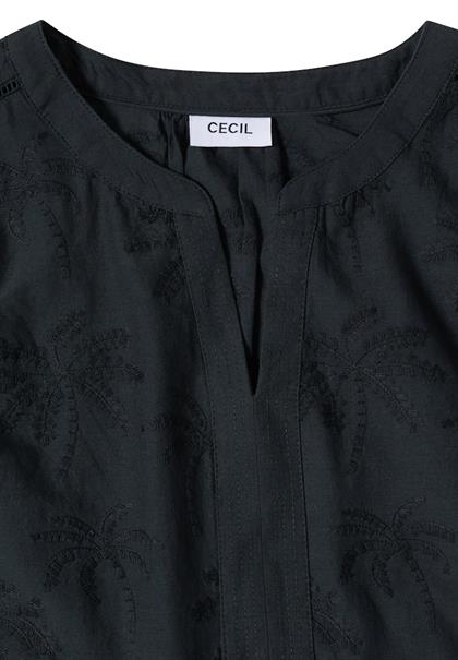 Dropped Shoulder Bluse mit Embroidery palm breeze green