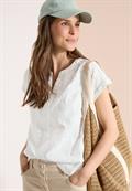 Dropped Shoulder Bluse mit Embroidery vanilla white