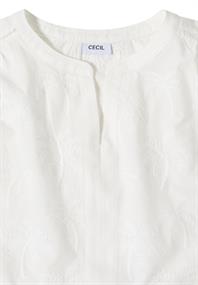 Dropped Shoulder Bluse mit Embroidery vanilla white