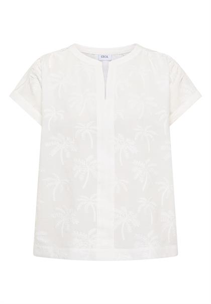 Dropped Shoulder Bluse mit Embroidery vanilla white