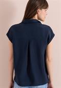 Dropped Shoulder Bluse mit Struktur universal blue