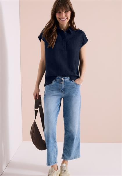 Dropped Shoulder Bluse mit Struktur universal blue