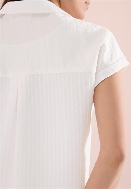 Dropped Shoulder Bluse mit Struktur vanilla white