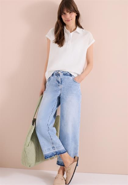 Dropped Shoulder Bluse mit Struktur vanilla white
