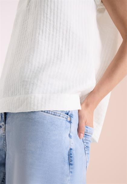 Dropped Shoulder Bluse mit Struktur vanilla white
