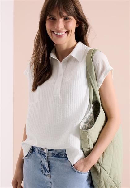 Dropped Shoulder Bluse mit Struktur vanilla white