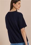 Dropped Shoulder Blusenshirt in Unifarbe urban dark blue