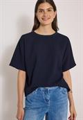 Dropped Shoulder Blusenshirt in Unifarbe urban dark blue
