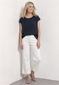 Dropped Shoulder Blusenshirt mit Rundhals deep blue