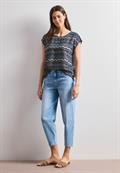 Dropped Shoulder Blusenshirt mit Rundhals frozen wave