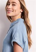 Dropped Shoulder Hemdbluse im Denim-Look light blue soft wash