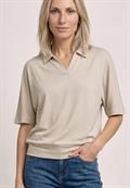 Dropped Shoulder Poloshirt mit Elastikbund clay sand