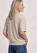 Dropped Shoulder Poloshirt mit Elastikbund clay sand