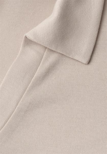 Dropped Shoulder Poloshirt mit Elastikbund clay sand