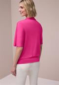 Dropped Shoulder Poloshirt mit Elastikbund magenta dream