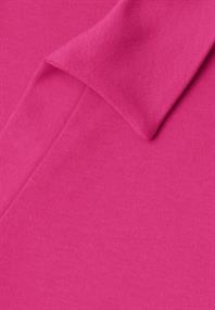 Dropped Shoulder Poloshirt mit Elastikbund magenta dream