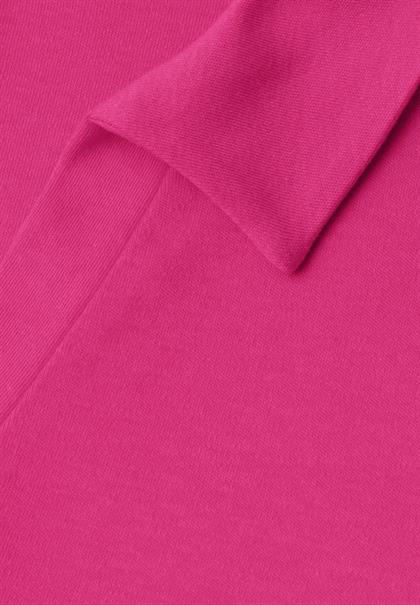 Dropped Shoulder Poloshirt mit Elastikbund magenta dream