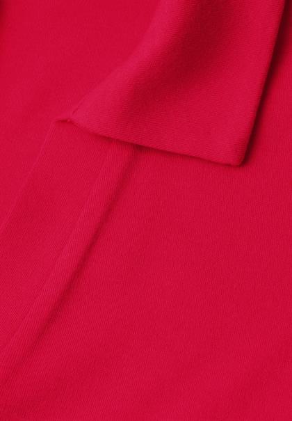 Dropped Shoulder Poloshirt mit Elastikbund salsa red
