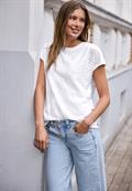 Dropped Shoulder Shirt aus Spitze white