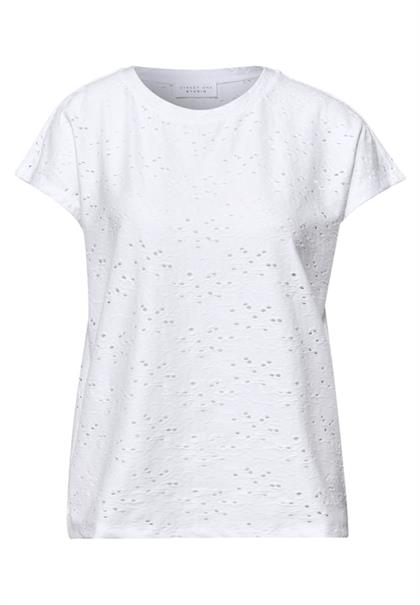 Dropped Shoulder Shirt aus Spitze white