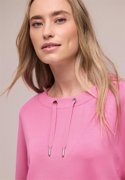 Dropped Shoulder Shirt im Silk-Look ibis rose