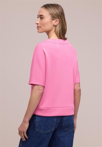 Dropped Shoulder Shirt im Silk-Look ibis rose