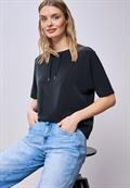 Dropped Shoulder Shirt im Silk-Look shadowed navy