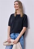 Dropped Shoulder Shirt im Silk-Look shadowed navy