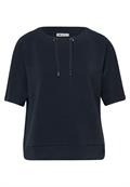 Dropped Shoulder Shirt im Silk-Look shadowed navy