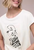 Dropped Shoulder Shirt mit Print off white