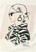 Dropped Shoulder Shirt mit Print off white