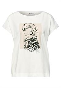 Dropped Shoulder Shirt mit Print off white