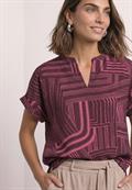 Dropped Shoulder Shirt mit Split Neck blush berry