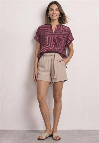 Dropped Shoulder Shirt mit Split Neck blush berry