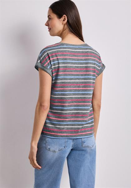 Dropped Shoulder Shirt mit Streifen bound green