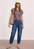Dropped Shoulder Shirt mit Streifen espresso brown