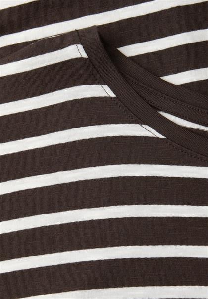 Dropped Shoulder Shirt mit Streifen espresso brown