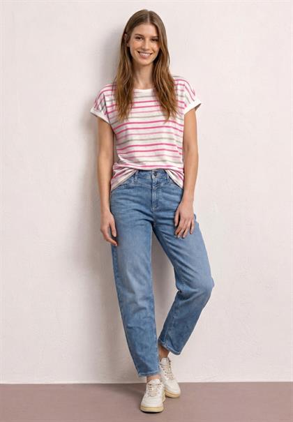 Dropped Shoulder Shirt mit Streifen magenta dream