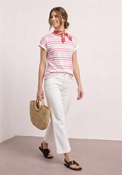 Dropped Shoulder Shirt mit Streifen magenta dream