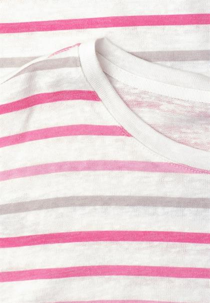 Dropped Shoulder Shirt mit Streifen magenta dream